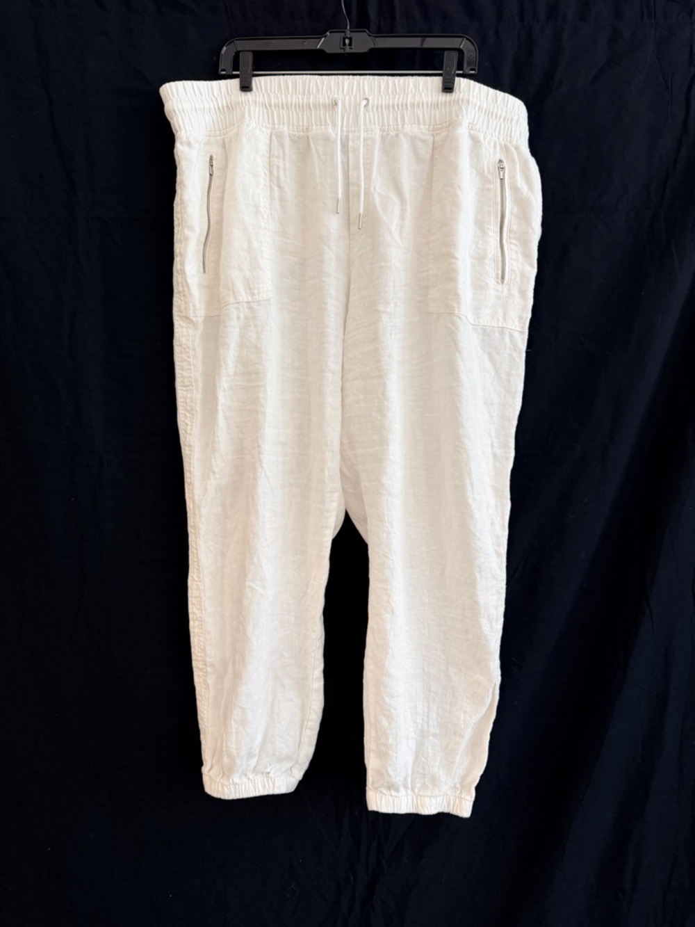 Athleta Cabo Linen Jogger Pants White